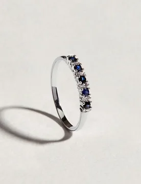 Media alianza de oro con diamante y zafiro - El Corte Inglés - FashionsVida