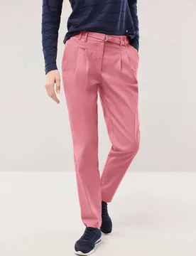 Bundfaltenhose aus Baumwollmix, Regular Fit#normale Größen#Kurzgrößen, Farbe Rosa, 36, weicher Baumwollmix bequem, da elastisch Damen - Walbusch - FashionsVida