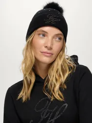 Damen Bommelmütze Rhinestone DALY black