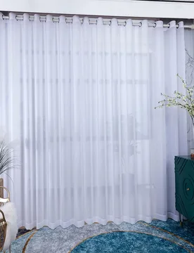 Paneles de cortinas transparentes blancas, cortinas de gasa de chifón gris para sala de estar, dormitorio, balcón, cortinas de ventana transparentes - Shein - FashionsVida