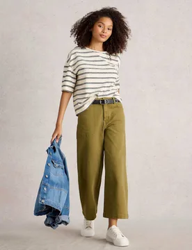Wide Leg Cropped Jeans Green female - White stuff - FashionsVida