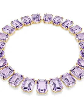 Collana Millenia, Cristalli oversize, Taglio ottagonale, Viola, Finitura oro 18K OS - Swarovski - FashionsVida