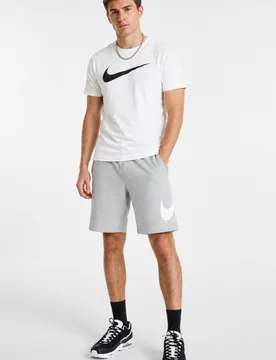 Mens Tracksuit Icon Swoosh T Shirt Shorts Set In White/grey Cotton - Size X-Large - Nike - FashionsVida