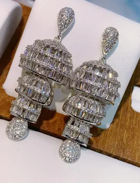 HIBRIDE Traditional Style Gold Color Big Drop Earrings for Women Wedding Party with AAA CZ Stones Fashion Jewelry E-848 - Aliexpress - FashionsVida