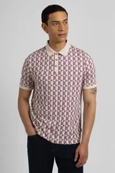 Curzon Mens Two-Tone Circle Print Polo Shirt