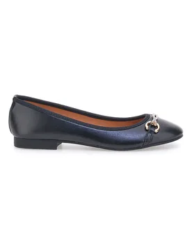 Ballerine nere con catena decorativa IDE172 40 - THE FIRST - FashionsVida