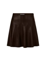 Mini gonna effetto pelle marrone 40