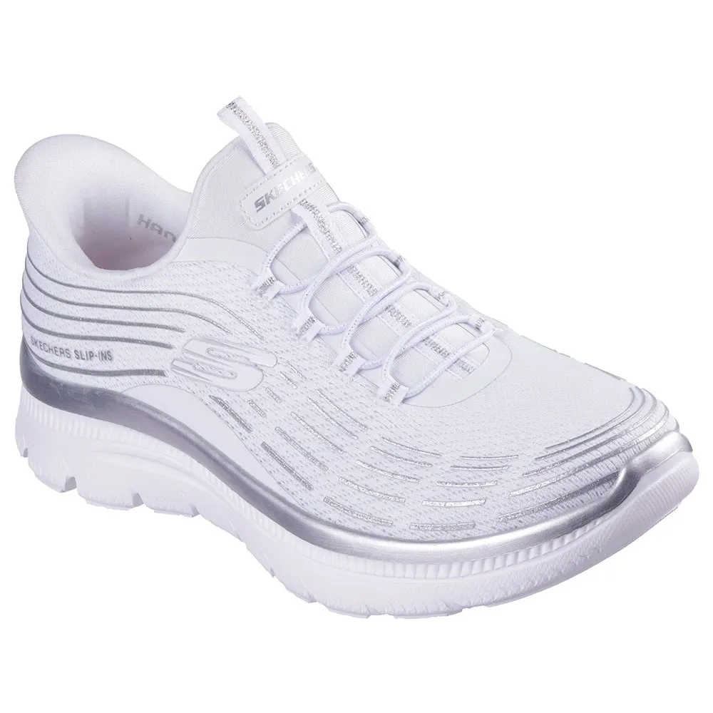 Scarpe Senza Lacci Summits Plus Soft Luster White Mesh / Silver Trim EU 36 - Skechers - FashionsVida