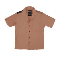 Camicia Manica Corta Uomo Face Woven Brass