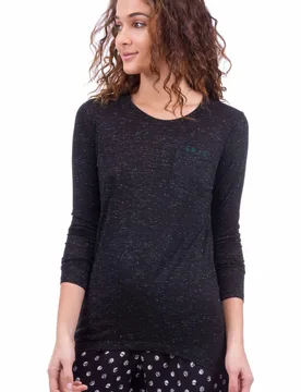 Gliitter camiseta manga larga mujer Negro (XS) - Bench - FashionsVida