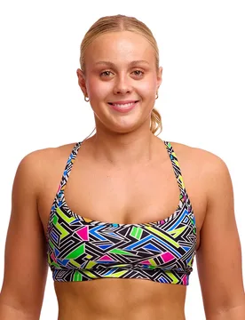 Fks026 Medium Impact Sports Bra Bits Of Peace UK 34 Women - Funkita - FashionsVida