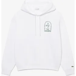 Sudadera de hombre con capucha de corte amplio con estampado en negro