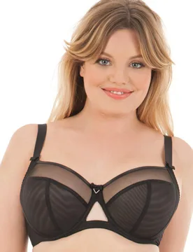Womens Victory Balcony Bra - Black Polyamide - Size 40hh - Curvy Kate - FashionsVida