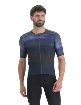Maglia A Maniche Corte Flow Supergiara Galaxy Blue / Black - Sportful - FashionsVida