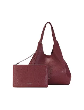 Bolso de piel - Hobo Bag DUA rojo oscuro - GIANNI CHIARINI - FashionsVida