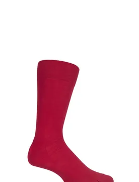 Pair Scarlet Cool 24/7 Cotton Socks Men's 10-11 Mens - - Red - Size: 10-11 Mens - Falke - FashionsVida