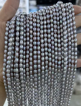 AAA 4-5mm High-quality Natural Freshwater Pearls Irradiated Gray Rice-shape Beads for Jewelry Making Necklace Bracelet Accessory - Aliexpress - FashionsVida