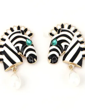 Fashionable, creative, and uniquely designed animal head alloy striped earrings, a bestseller in Europe and America - Aliexpress - FashionsVida