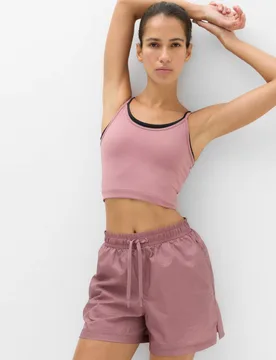 Shimmer Double Layer Running Shorts Tea Rose female - Goodmove - FashionsVida