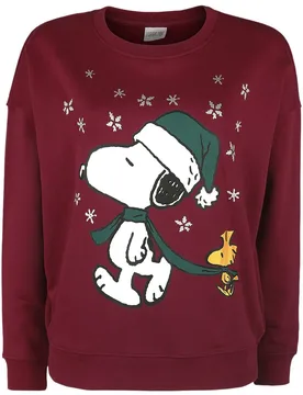 Weihnachtspullover - Snoopy - Oversize - S bis XXL - für Damen - Größe M - rot - EMP exklusives Merchandise! - Frauen - female - Peanuts - FashionsVida