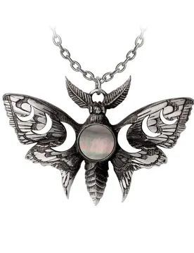 Gothic Halskette - Lunar Moth - schwarz/silberfarben - Unisex - unisex - Alchemy Gothic - FashionsVida