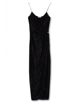 Lungo Chiffon Bretellina Scoll Incrocio Glitter IA1057T2437-22222 - Liu jo - FashionsVida
