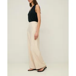 Pantalones anchos de mujer con raya diplomática
