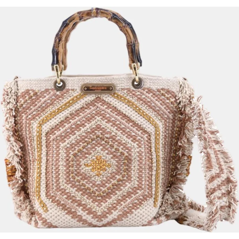 Bolso Tote de algodón con bordados en - Simó Sastre - FashionsVida