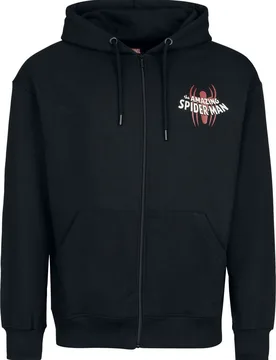 Marvel Kapuzenjacke - Retro Comic Design - S bis L - für Männer - Größe L - schwarz - Lizenzierter Fanartikel - Männer - male - Spider-Man - FashionsVida