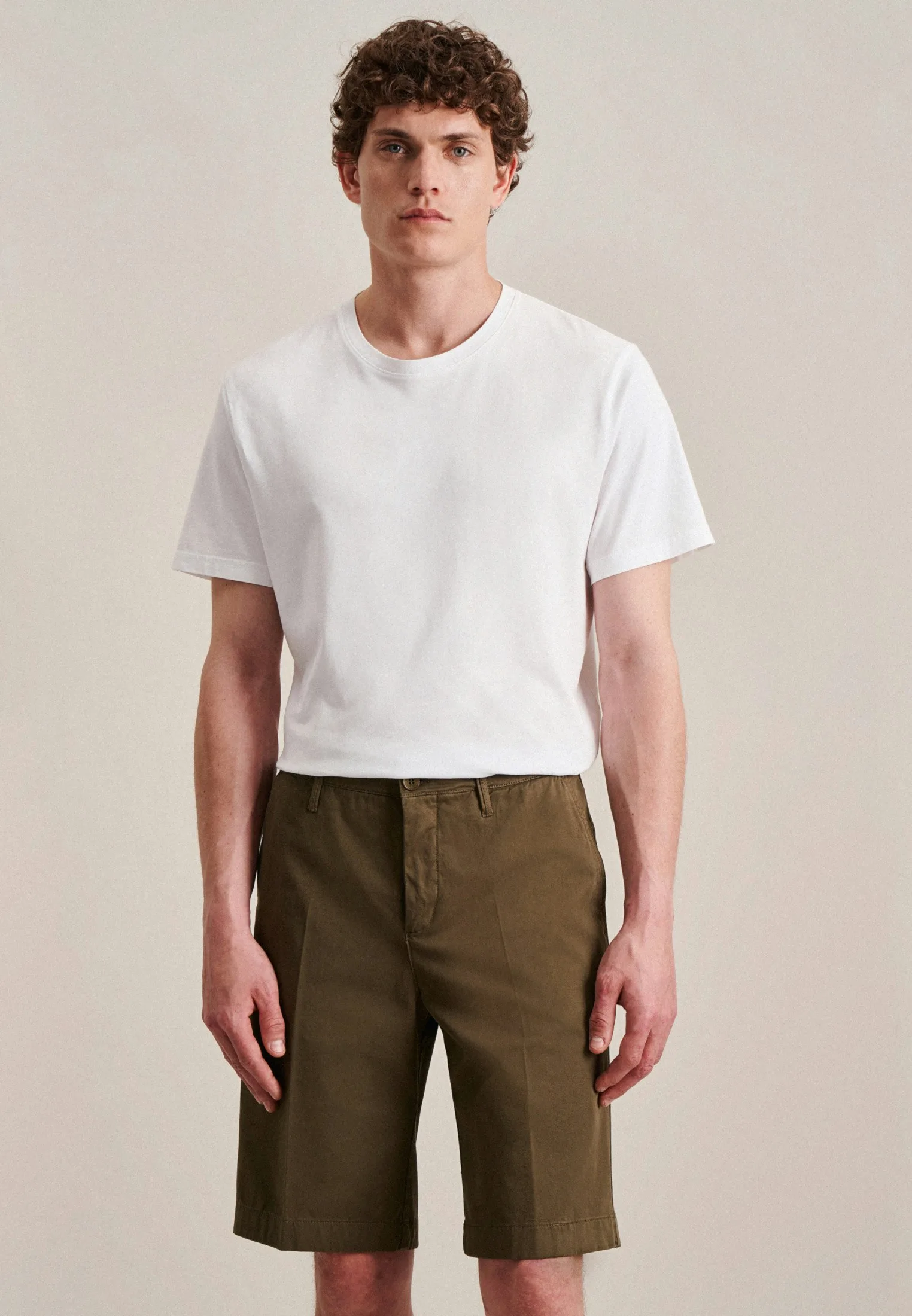 Regular Chinoshorts Uni Grün 33 - Seidensticker - FashionsVida