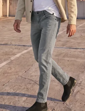 Street One Slim Leg Jeans im Slim Fit male Grau - Street One MEN - FashionsVida