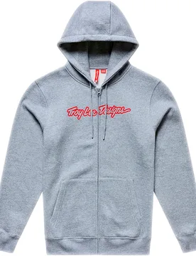 Troy Designs Felpa Con Zip Signature Grey Heather / Red - Lee - FashionsVida
