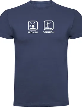 Problem Solution Fish Short Sleeve T-shirt Denim Blue 2XL Men - Kruskis - FashionsVida