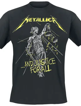 T-Shirt - ...And Justice For All - Tracklist - S bis 5XL - für Männer - Größe 5XL - schwarz - Lizenziertes Merchandise! - Männer - male - Metallica - FashionsVida