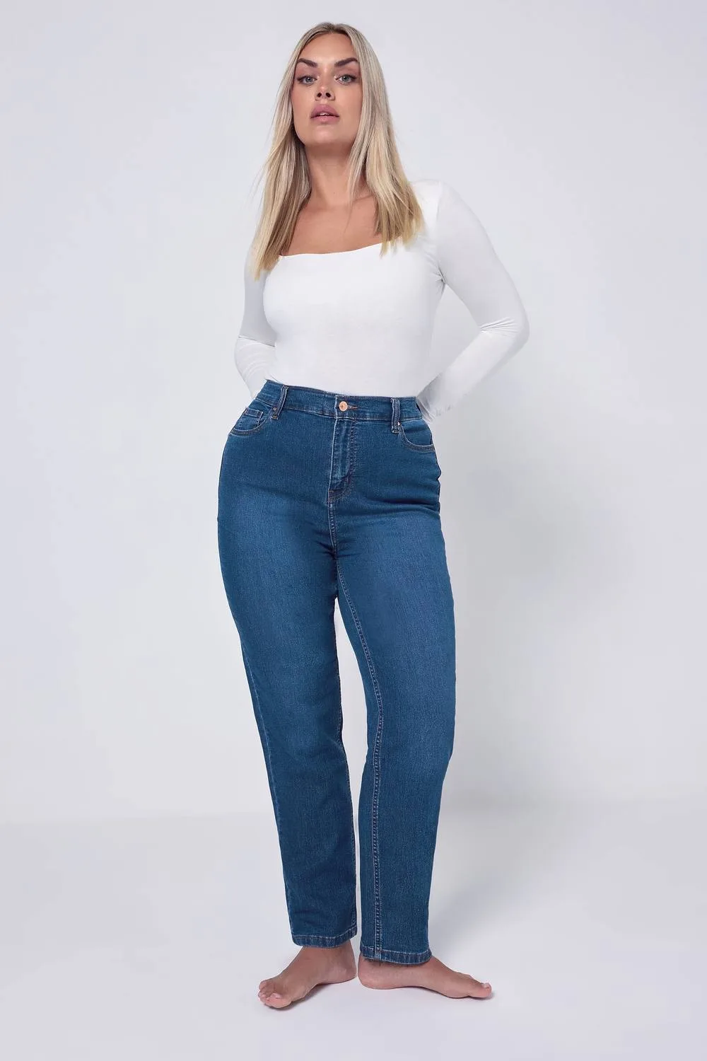 Women's Straight Leg RUBY Jeans in Blue Size: 32S - Blue - Size: 32S - Yours - FashionsVida