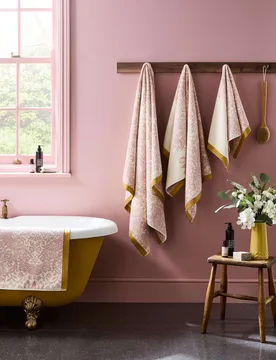 Strawberry Thief Pure Cotton Towel Light Pink Mix - William Morris At Home - FashionsVida