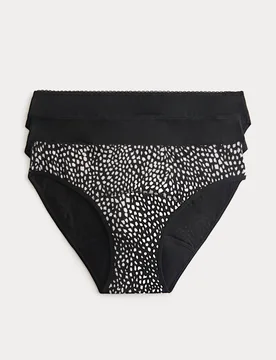 Pack Cotton Rich Period Bikini Knickers White Mix female - M&S - FashionsVida