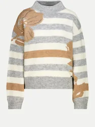 Strickpullover mit Streifenmuster Mehrfarbig 46