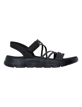 Sandali neri con fasce elastiche e cinturino in velcro Go walk flex sandal 38 - Skechers - FashionsVida