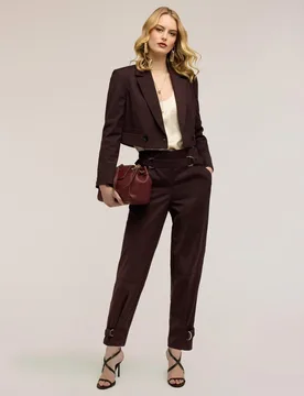 Pantalones de mujer de poliviscosa con cinturones talle alto - Motivi - FashionsVida