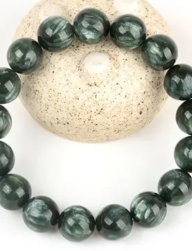 AA Natural Genuine Green Seraphinite Precious Russian Stretch Finish Bracelet Round beads 8-14mm - Aliexpress - FashionsVida