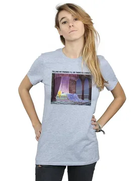 Women's Sleeping Beauty I´ll Be There In 5 Cotton Boyfriend T-Shirt in Grey Size: Small - Grey - Size: S - Disney - FashionsVida