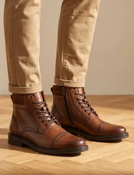 Leather Casual Boots Tan male - Jones Bootmaker - FashionsVida