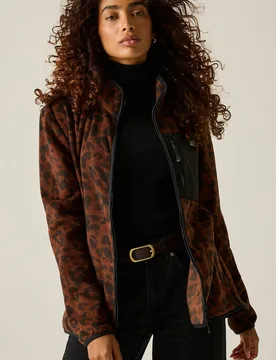Women's Cosy Frankie Full Zip Fleece Sweatshirt in Dark Brown Size: 16 - Dark Brown - Size: 16 - Regatta - FashionsVida