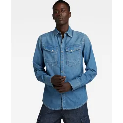 Camisa Slim Denim de hombre de corte ajustado
