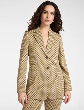 Blazer de mujer jacquard stretch ajuste entallado con largo medio y forro interno cierre con botones - Elena Miró - FashionsVida