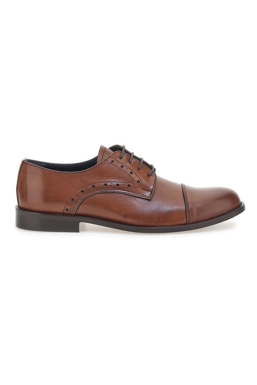 Scarpe Stringate Marroni In Vera Pelle Made In Italy 7715 45 - Pittarello - FashionsVida