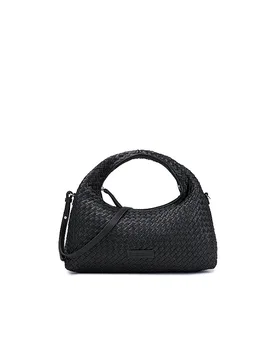 Sac en cuir - Sac à main SADIE GRANDE WEAVE SILKY noir - LES VISIONNAIRES - FashionsVida