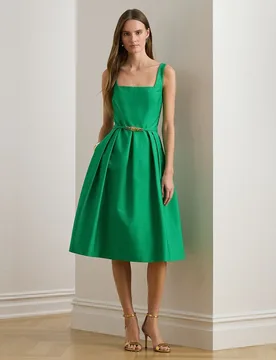 Vestido midi con cinturón - Lauren Ralph Lauren - FashionsVida