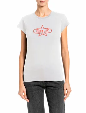 T-shirt à Manches Courtes W08nw.000.723omw Natural White XS - Replay - FashionsVida